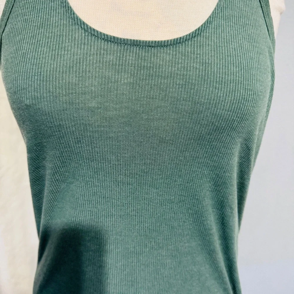 Prana Ribbed‎ Tank Top Racerback Yoga Athletic Green Sleeveless Womens Small